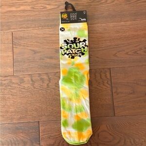 Sour Patch Kids Tie-Dye Crew Socks - Green/Yellow/White
